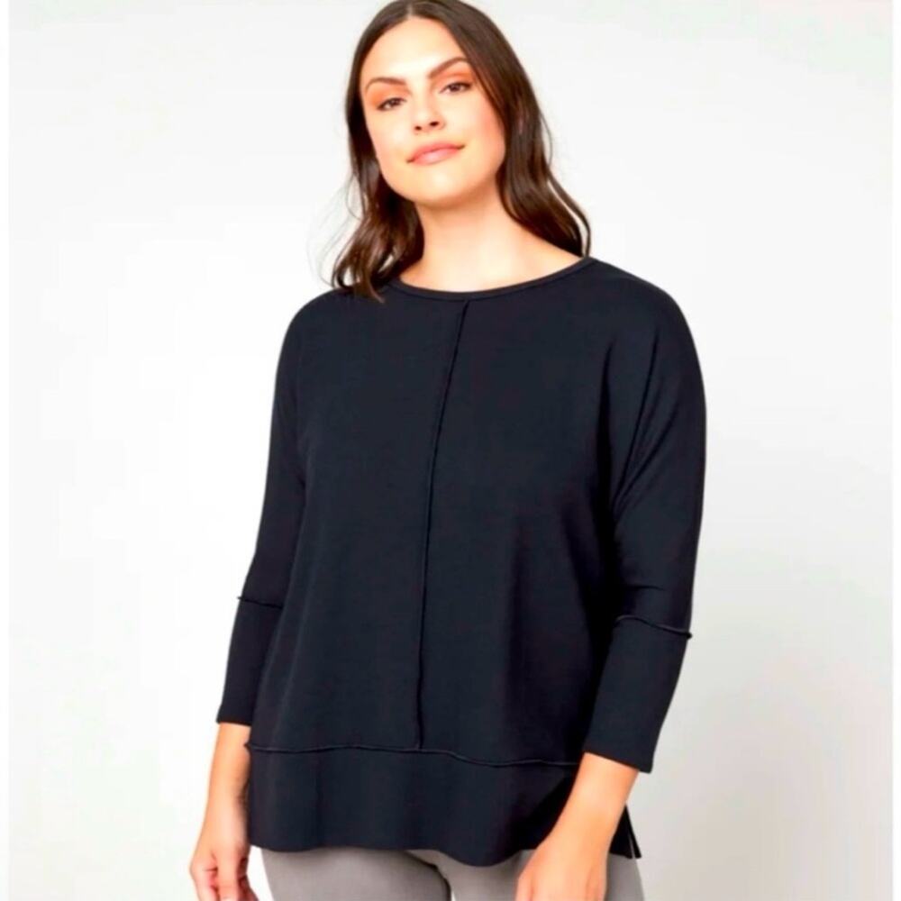 Spanx Perfect Length Top Dolman 3/4 Sleeve in Black Size L